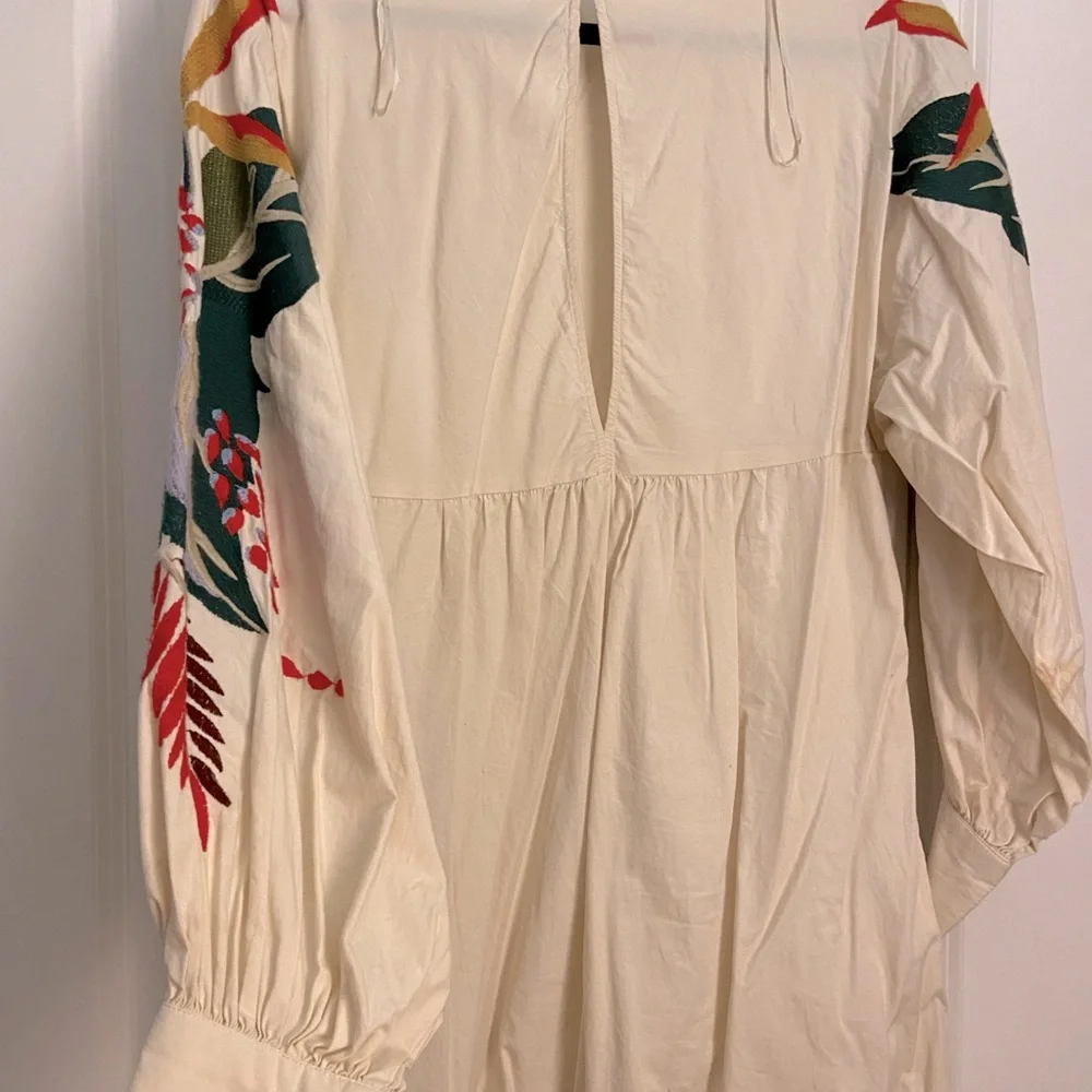 Free People Mini Embroidered Obsessions dress size small Ivory - Picture 4 of 7